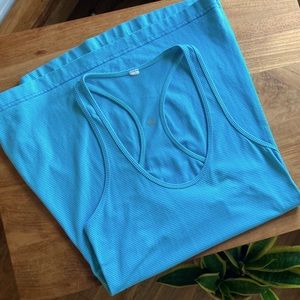 Lululemon Cool Racerback, Turquoise/Purple Stripe